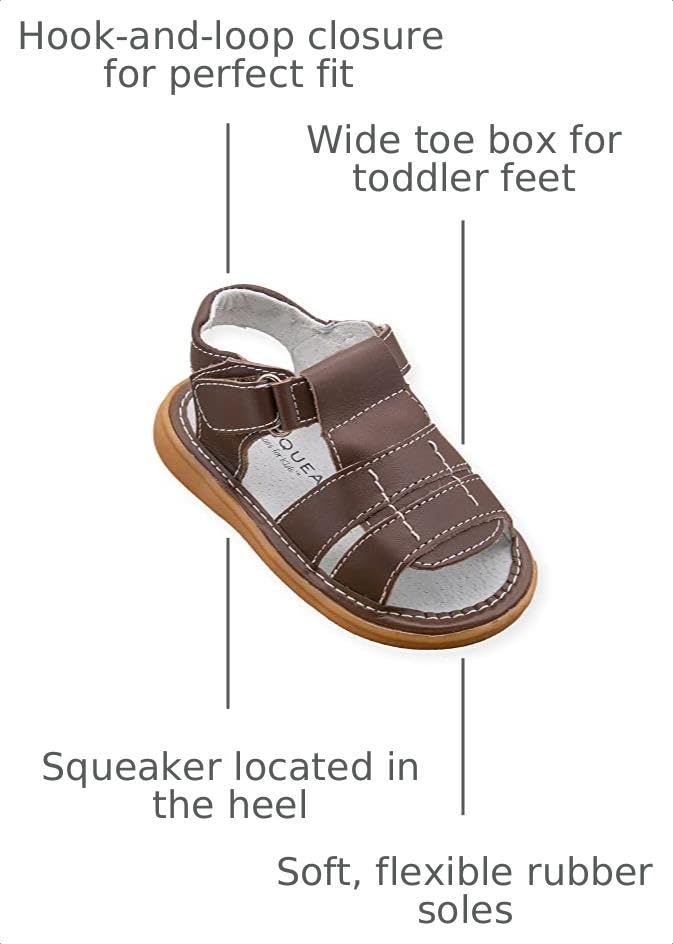Image of Wee Squeak Toddler Squeaky Sandals with Removable Squeaker in Fun Styles & Colors for Boys and Girls