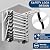 12 Step Wall Mounted Attic Ladder, Pull Down Attic Stairs with Handrails, Retractable Folding Loft Ladder, Heavy Duty Attic Access Stairs for Garage Ceiling, Storage Room & Home Loft Access