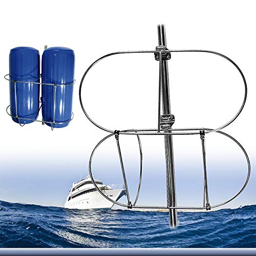 PROMOTOR Boat Fender Holder Marine Stainless-Steel Double Fender Holder Rack for 11
