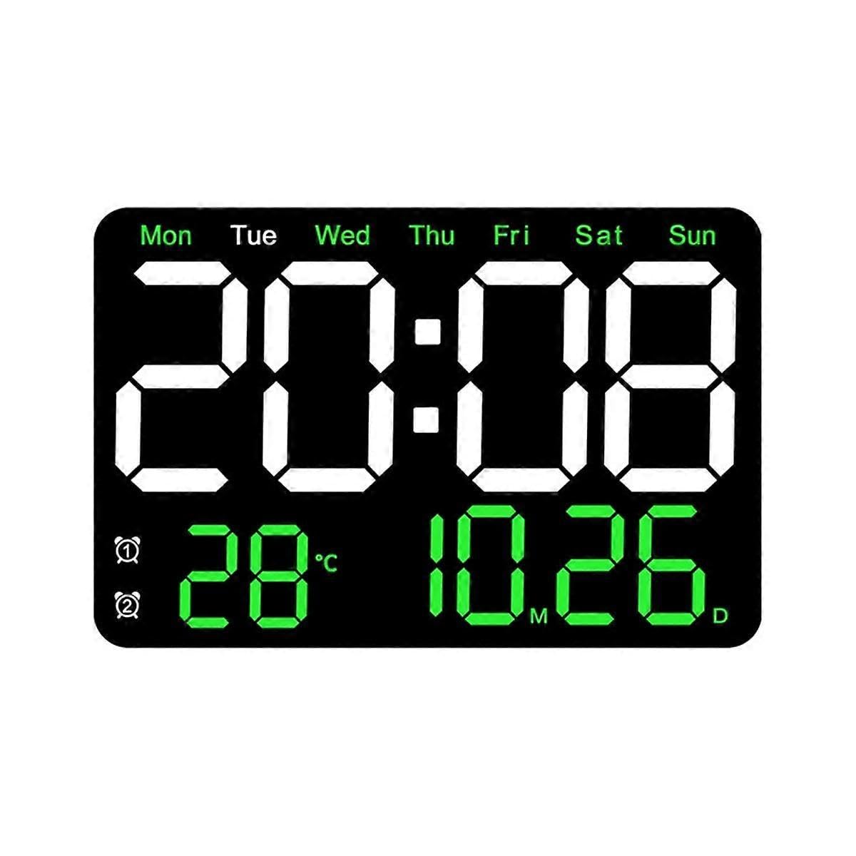 JOYHAPPST Electronic Wall Clock Temperature Date Display Table Clock Wall-Mounted Digital LED Alarm Clocks fo