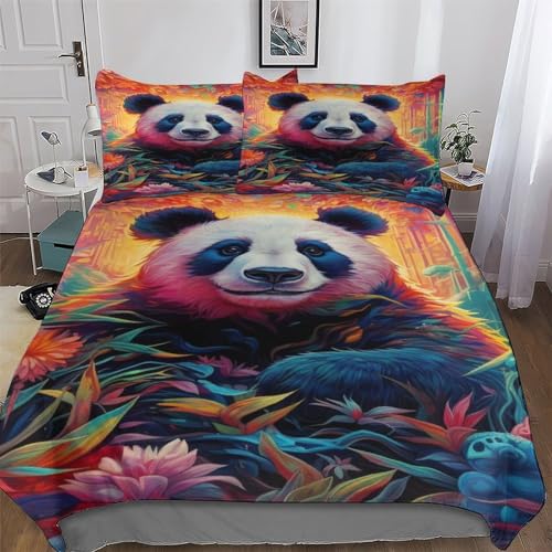 Housse de couette panda lit double parure de lit douillette pour chambre d'ado - 2