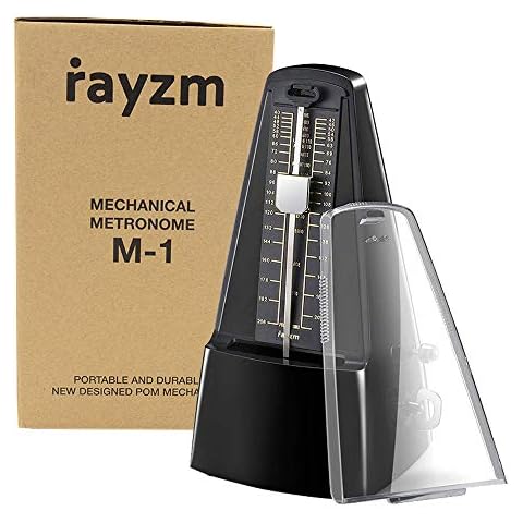 Rayzm Mechanical Metronome with High Precision for All Kinds of Musical Instruments (Piano/Drum/Violin/Guitar/Bass & Wind Instruments), Audible Click & Bell Ring, Traditional Pyramid Style Cover