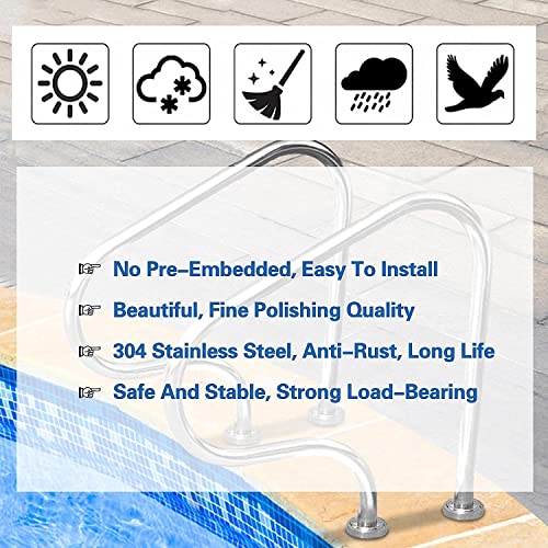 Main courante de piscine avec capacité de charge de 113 kg