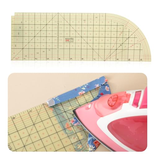 Curved Hot Ruler for Sewing 12X4 Inch Hot Hem Ruler for Sewing Seam Guide Ruler Sewing Ruler and Guides for Fabric Hemming Tools Press with Dry or Steam
