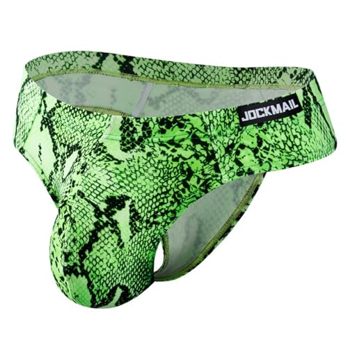 JOCKMAIL Herren Slip Unterwäsche Sexy Leopard Snake Print Tanga mit U-Convex Beutel, Atmungsaktiv Elastisch (DE/NL/SE/PL, Alphanumerisch, L, Regular,...