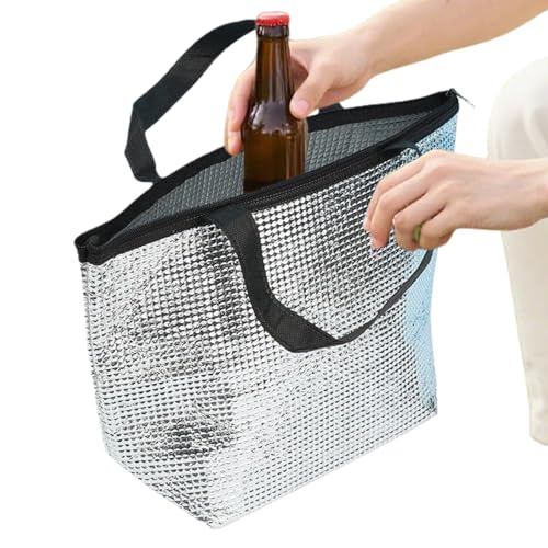 Bolsa térmica térmica para pícnic, a prueba de fugas, de aluminio, para entrega a domicilio, campamento, picnic, lugar de trabajo, viajes, hogar, escuela, comestibles, compras