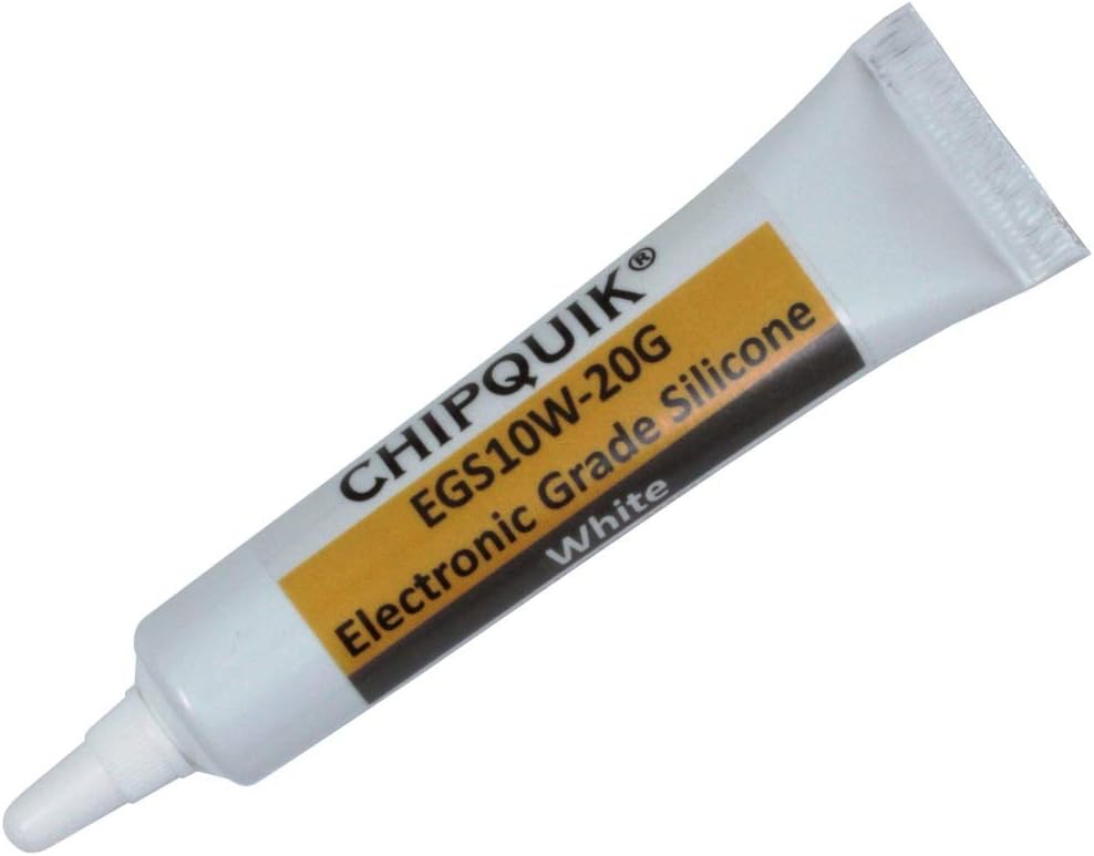 Chip Quik EGS10W-20G Electronics Grade Silicone Adhesive Sealant 20g (0.7oz) Squeeze Tube (White) for Precision Dispensing