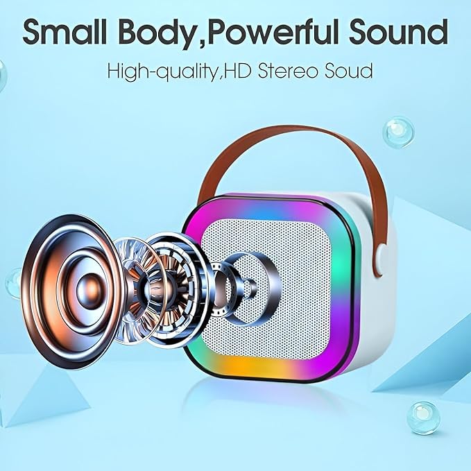 Image of SE HUB K12 Speaker Machine Bluetooth-Compatible Wireless Karaoke Mic Speaker Multi-Compatibility Modes, RGB Lights | Party POP Bluetooth Speaker with Mic (Blue)