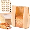 50 Paper Bread Bags With Window – Sourdough & Homemade Bread Storage Bags – Includes 25 Seal Stickers For Gift Giving – 13.7x8.3x3.5 Inch Kraft Bakery Bags-576402