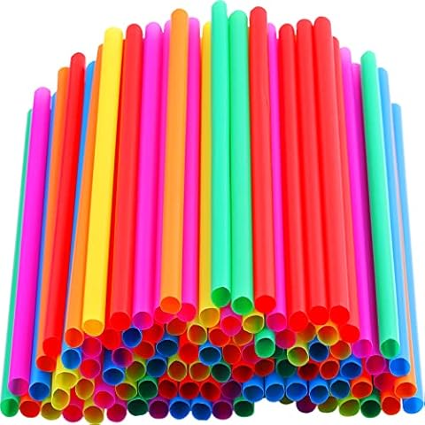 Smoothie Strohhalme,Bunt Flexible Trinkhalme,groß Bubble Tea Strohhalme,Extra Lang Jumbo Strohhalme für Kinder Erwachsene,Wiederverwendbare Strohhalm für Party,Milch,Getränke (200) Cover