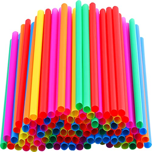 200Pcs Jumbo Straws,Assorted Colors Smoothie Straws Disposable,Wide-Mouthed Boba Straw, Large Bubble Tea Straw Extra Long,Plastic Wide Straws For Milkshakes,Beer,Frozen Drinks,Party Supplies #TOP17