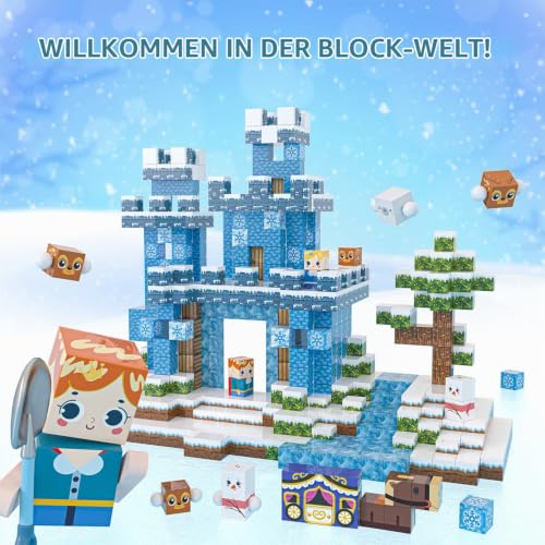 Kryzomat Magnetische Bausteine 100 PCS, Magnetische Blöcke Eiswelt Thema – Ansicht 4