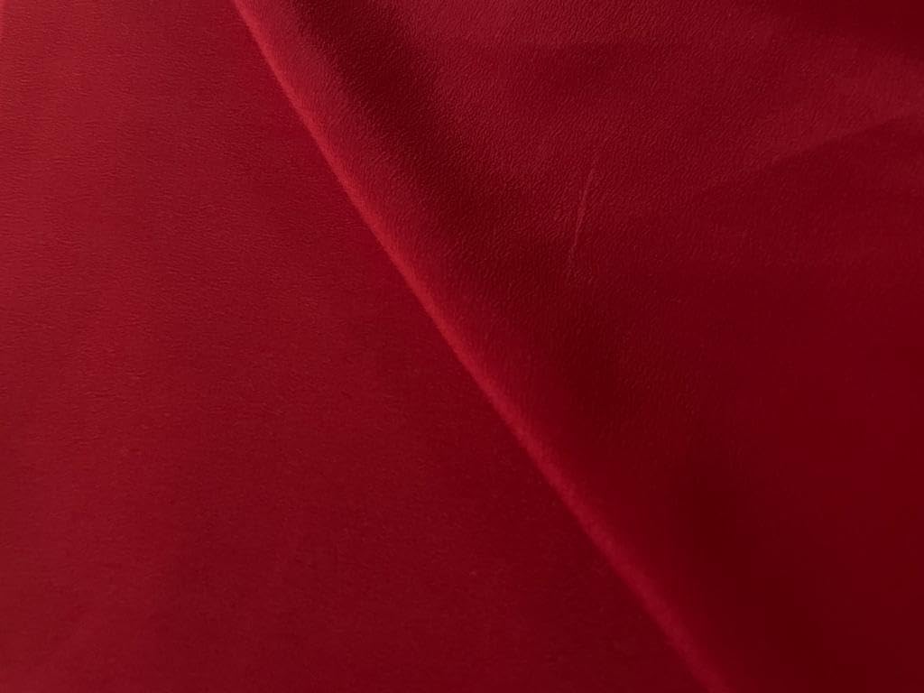 Pure Silk Crepe Fabric 150GM Weight /44 inches Wide RED [15505]