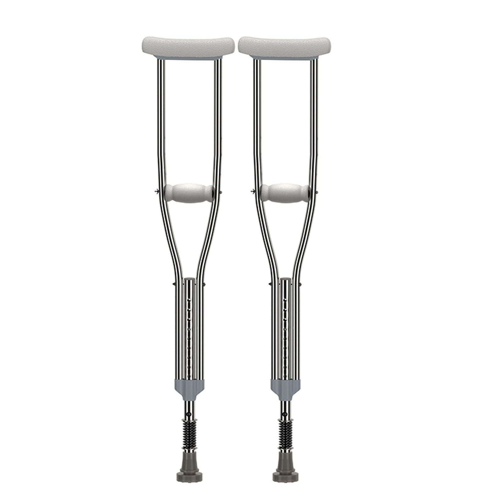 Muleta Axilar de Acero Inoxidable, Muletas Ortopédicas, Muletas Regulables para Adulto, con Cómodas Almohadillas y Resortes Amortiguadores, 1 Par (Size : M)