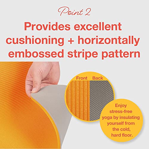 Primasole Yoga Mat Eco-Friendly Material 1/2"(10Mm) Non-Slip Yoga Pilates Fitness At Home & Gym Twin Color Coral Red/Gray Pss91Nh075A #TOP2