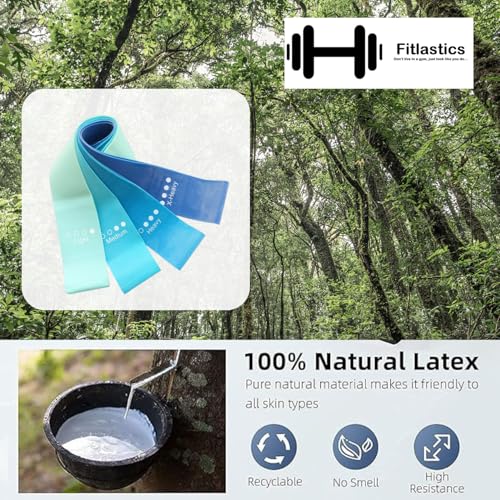 Image of Resistance Loop Bands Set of 4 (Light, Medium, Heavy, X-Heavy) - Premium Latex Exercise Bands for Yoga, Workout, Strength Training, Home Gym Fitness Bands for Men & Women