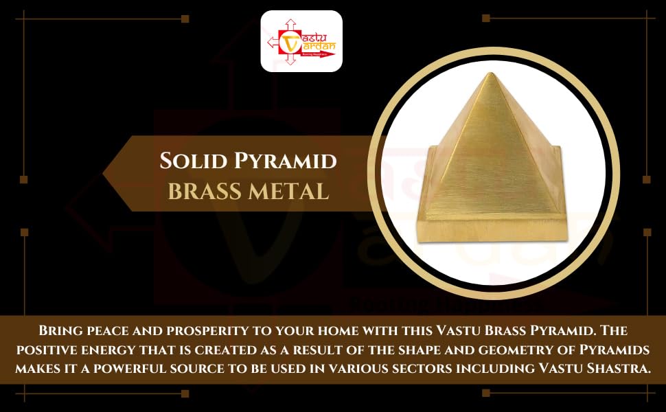 Image of Brass Pyramid | Vastu Remedy | Yantra for Healing | Solid Brass Pyramid for Positive Energy (Pack of 1)
