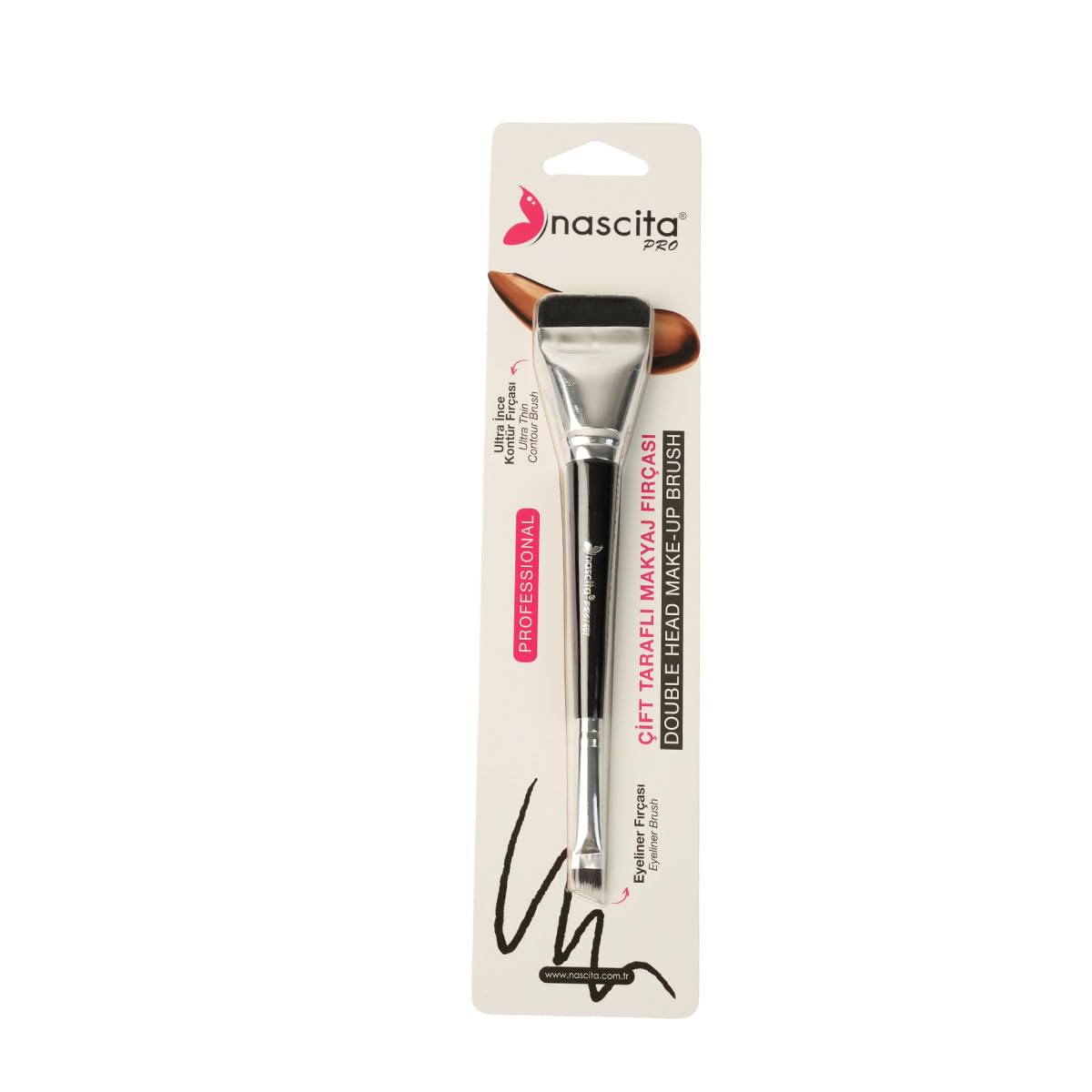Nascita İnce Kontür ve Eyeliner Fırçası (Çift Taraflı) - 497