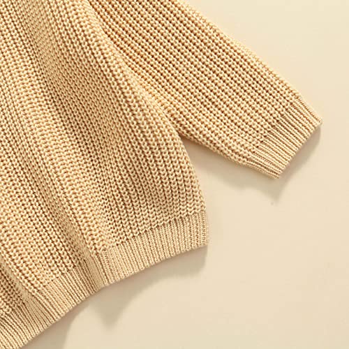 Infant Toddler Baby Girl Boy Oversized Sweater Chunky Long Sleeve Crewneck Sweatshirt Warm Fall Winter Knit Pullover Tops (Milky,6-9M) #TOP5