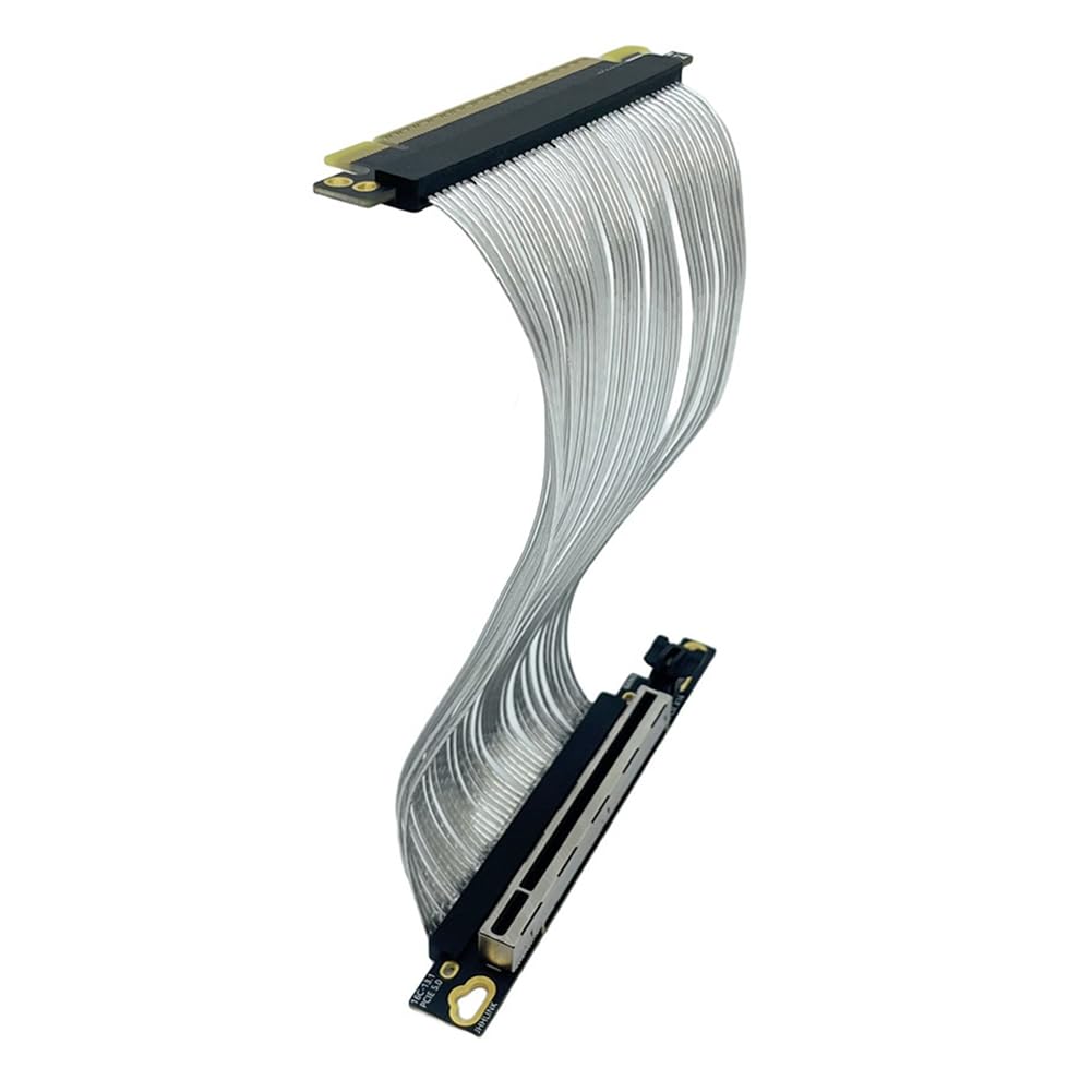 PCIe 5.0 X16 GPU kabel przedłużający karty graficznej PCI-E 5.0 Gen5 64 GB/S posrebrzany kabel 90° kąt prosty kabel riser 15 cm