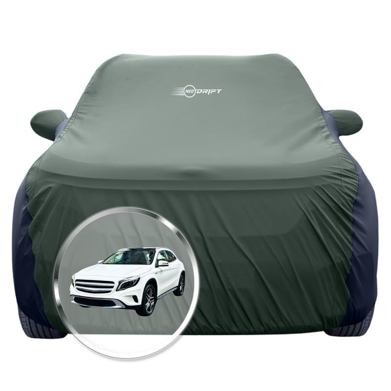 Image of NEODRIFT 'SuperTech' Car Cover for Mercedes GLA 200 (100% Water-Resistant, All Weather Protection, Tailored Fit, Multi-Layered & Breathable Fabric) (Colour: L.Green+Black)