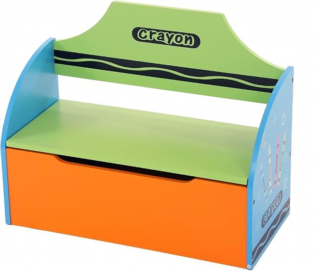 Oypla Childrens Wooden Crayon Toy Storage Unit Box Bench Seat