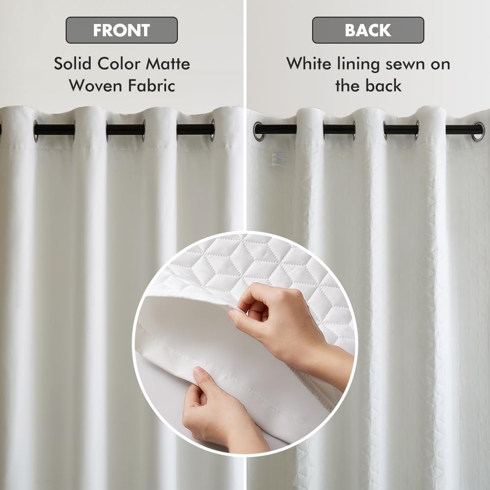 MIULEE Thermal Door Curtain for Winter Heavy Duty 52x69 Inch, Eyelet Blackout Thermal Curtain with Thick Quilted Lining - Image 2