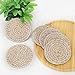 ABenkle 8 Pcs Drink Coasters with Holder, Cotton Woven Absorbent Coasters for Drinks, Minimalist Home Decor Coaster Set for Wooden Tabletop Protection Table, 4.3 inches Mixed Brown