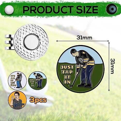 LUTER 3pcs Golf Ball Marker with Magnetic Hat Clip - Image 2