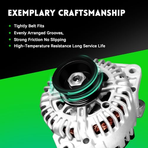 Image of 11256N Alternator Replacement for 2007-2019 Nissan Armada Frontier Pathfinder Titan Xterra 5.6L V8 4.0L V6, 2008-2010 Infiniti QX56, 2009-2012 Equator, 23100-ZH00A 23100-ZH00B TG15C113
