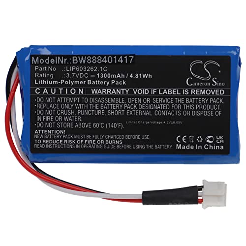 vhbw Batterie Remplacement pour Jablocom LIP603262.1C pour téléphone Fixe sans Fil (1 300mAh, 3,7V, Li-polymère)
