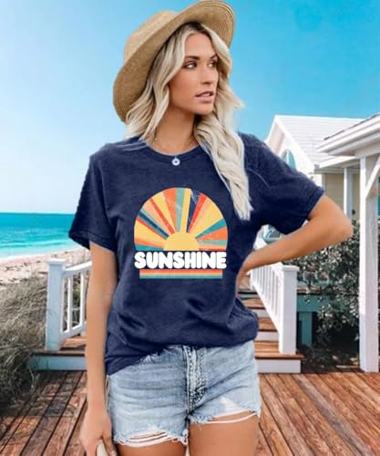 Image of Vacay Mode T Shirts for Women Summer Beach Hawaii Vacation Short Sleeve Tops Holiday Cruise Getaway T Shirts