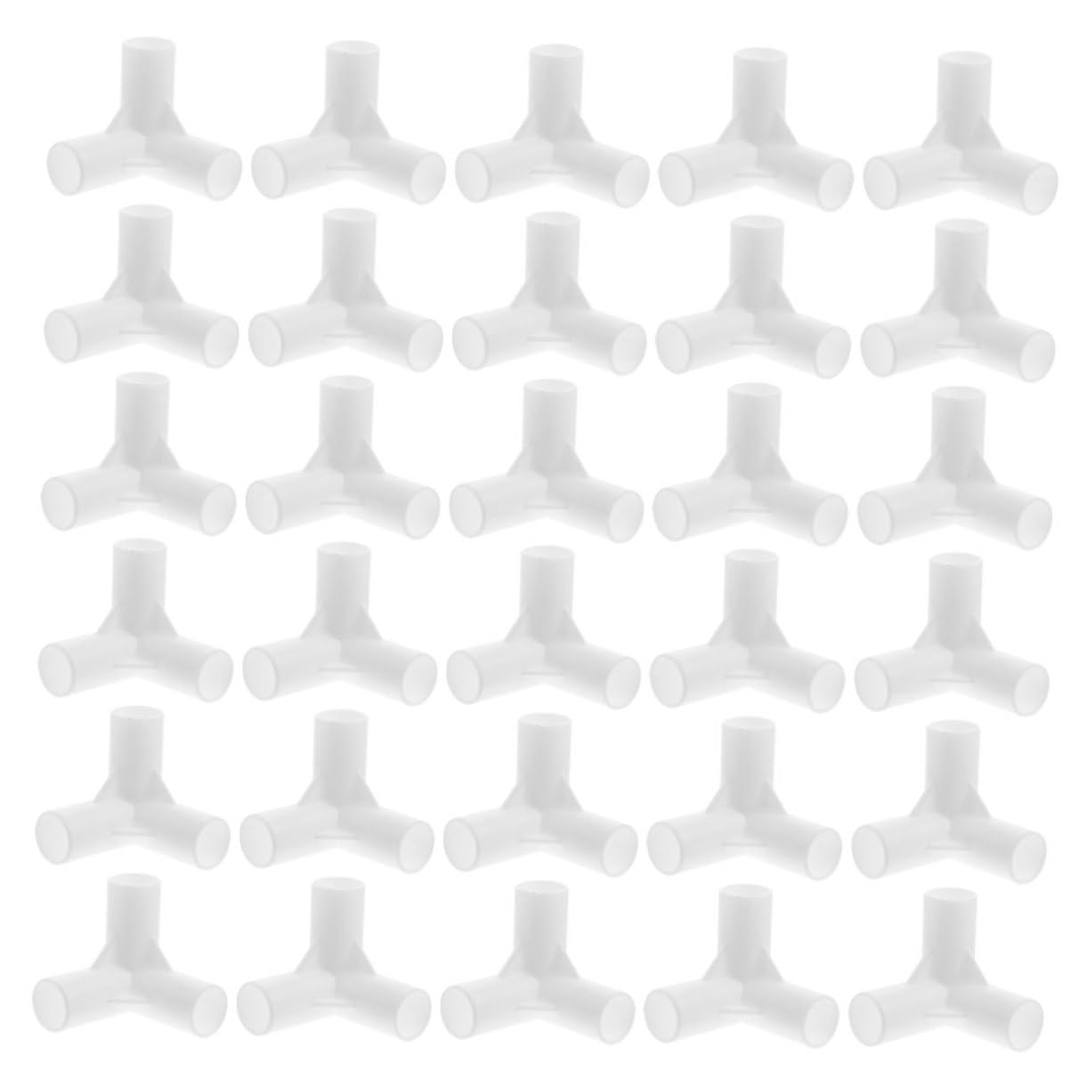 INOOMP 60 Pièces Accessoires pour Tente extérieure tentes Garnitures de Poteau de Tente pièces de Tente à baldaquin Pipeline belvédère Articulation du coude canopée Composant PP