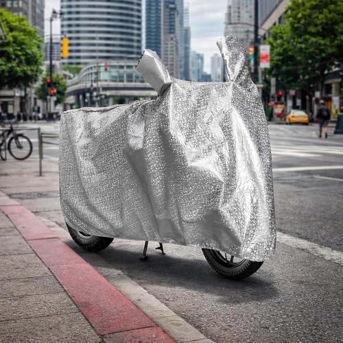 Image of Sulfar Bike Cover for Yamaha Ray ZR 125 Street Rally (Sports Scooter) | Waterproof, Dustproof & UV Protected | All Weather Two Wheeler Cover (Silver) New 2026 Variants
