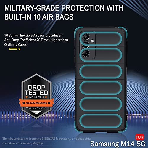 Image of TheGiftKart Liquid Silicon Back Cover Case for Samsung Galaxy M14 5G | Shockproof Military Grade Protection | Micro-Fibre Cloth On Inner Side | Built-in Anti-Slip Grip Back Cover Case (TPU, Black)
