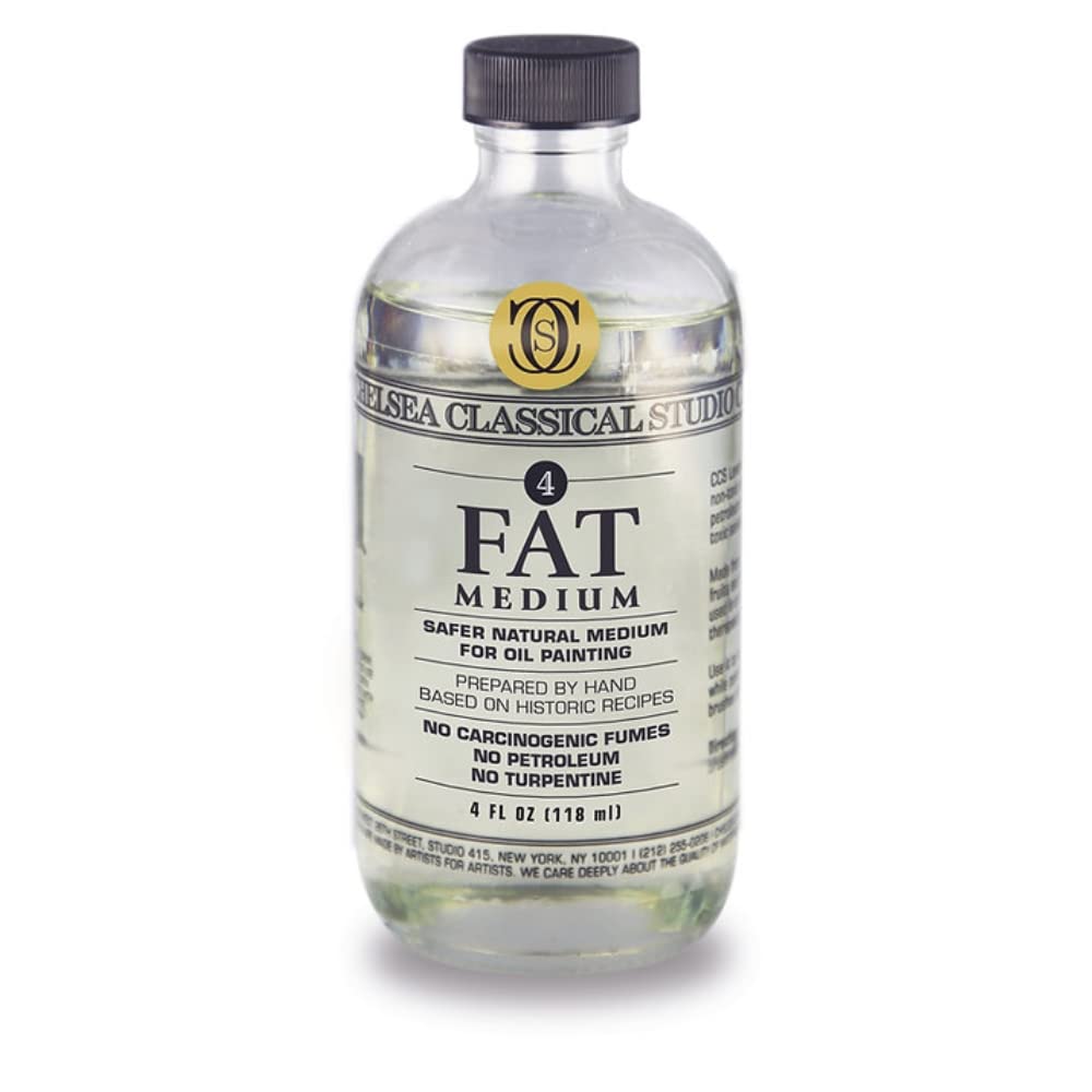 Medium Clarified Lavender Fat Medium - For Fat Painting Techniques Increasing Adhesion, Making Paint Fatter, Drying Time, and Gloss - [ 4 oz. Bottle]