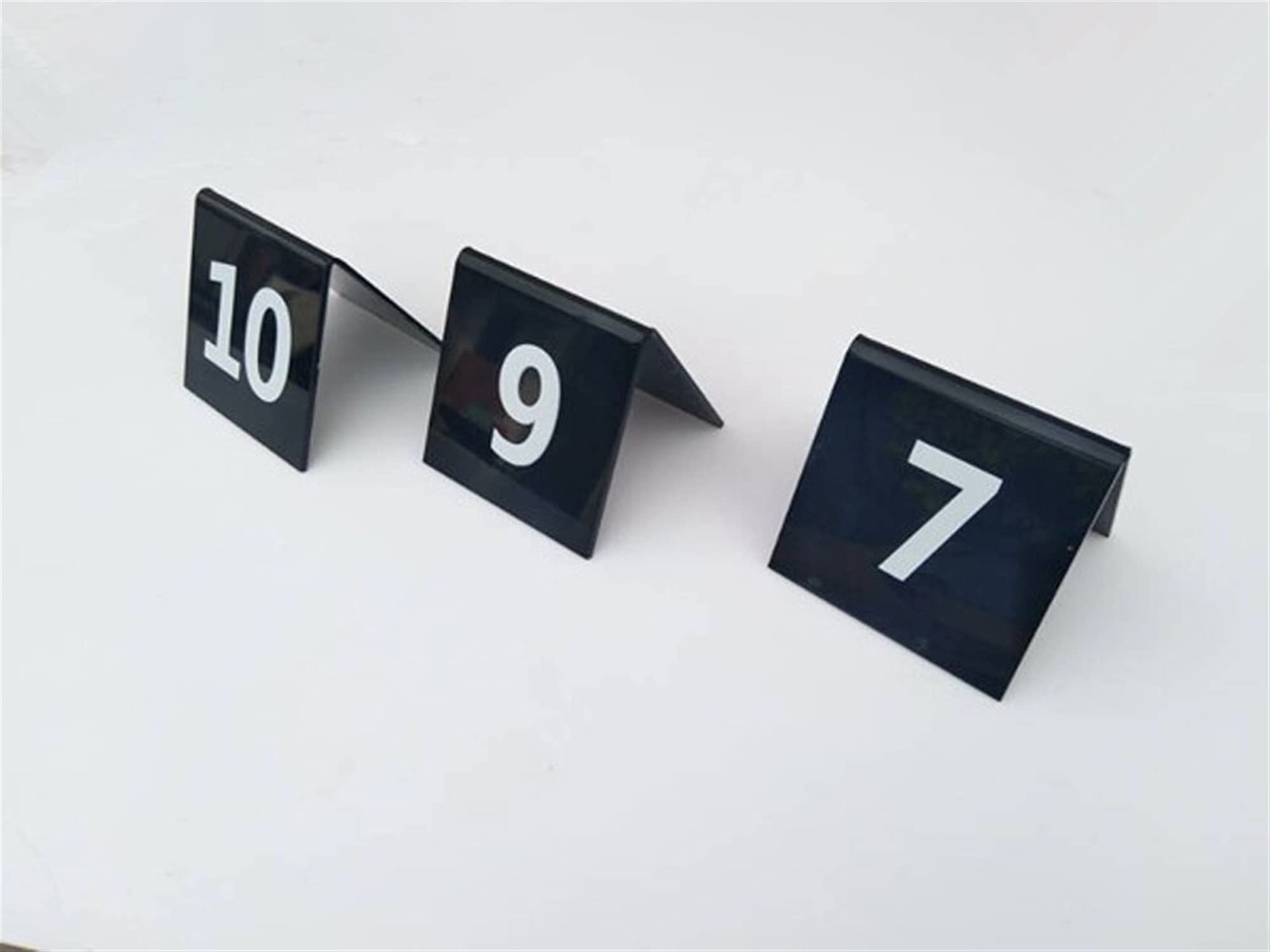 Tischnummern im Zeltstil aus Acryl – ideal for rustikale Empfänge, Bankette, Cafés, Restaurants, Hotels??.1" x3,1 x3,1?? (Color : Black, Size : 1-50)