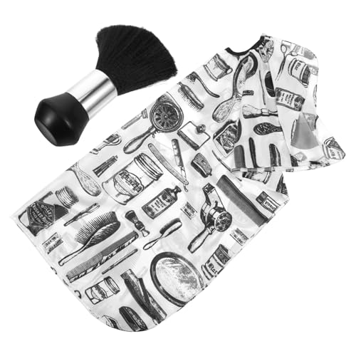 FOMIYES 1 Juego chal de corte de pelo hair styler barber tijeras para el cabello recortadora removedor de tinte para el cabello cepillo de peluquero plumero capa de pelo cepillo de fibra
