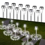 Fohil 12 Pack Solar Garden Lights, IP65 Waterproof Solar Pathway Lights, Solar Landscape Lighting Lights, Solar Lights Outdoor for Outside Yard Driveway Patio Lawn Walkway Decorations
