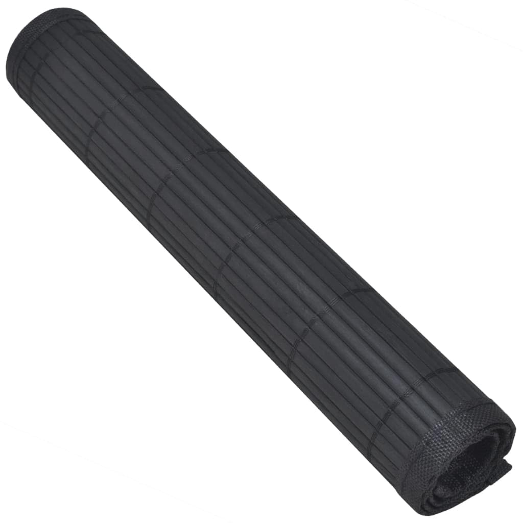 Juego de 6 manteles individuales de bambú, color negro, 30 x 45 cm, antideslizantes, lavables, como salvamanteles y protectores de mesa para comedor, cocina, restaurante, familia, celebración
