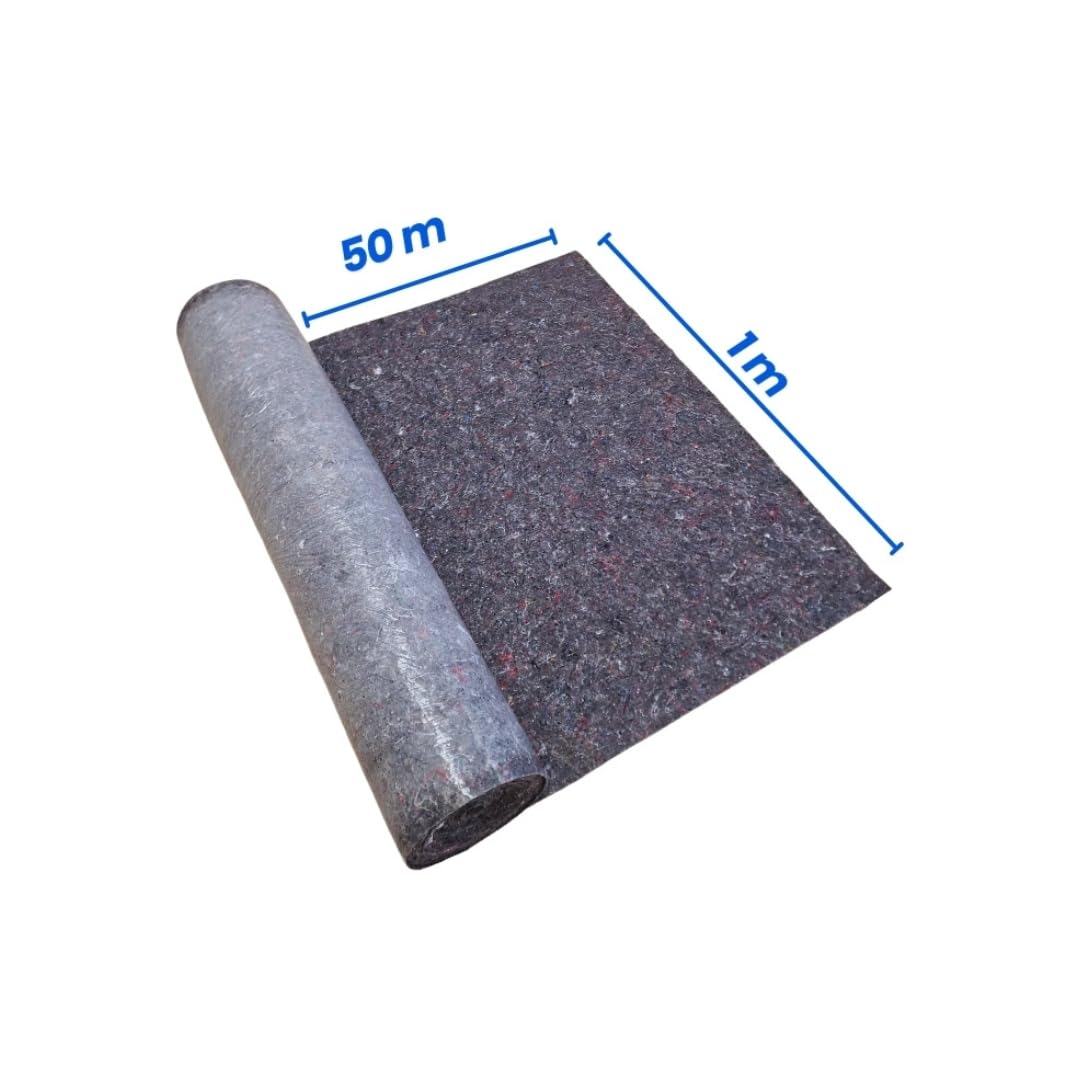 DEFACTO Non-tissé de peintre 50m x 1m - 180g Non-tissé de couverture de peintre 50m², Non-tissé antidérapant avec revêtement PE antidérapant, Protection de surface pour peintres et rouleau non-tissé