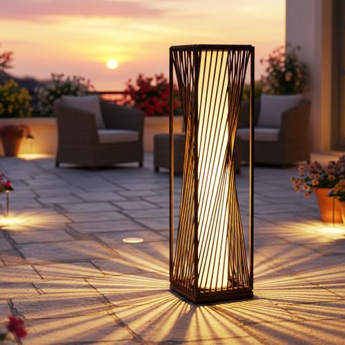 EcoGreen Solar Floor Lamp - 29.53' Outdoor Solar Lights, Warm Glow, 8H Auto-On, Waterproof for...