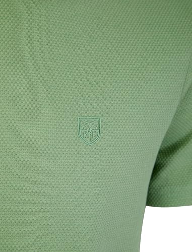 Kensington Eastside Winkley - Camiseta de algodón con textura de burbujas para hombre, cuello redondo, Verde Milieu, S