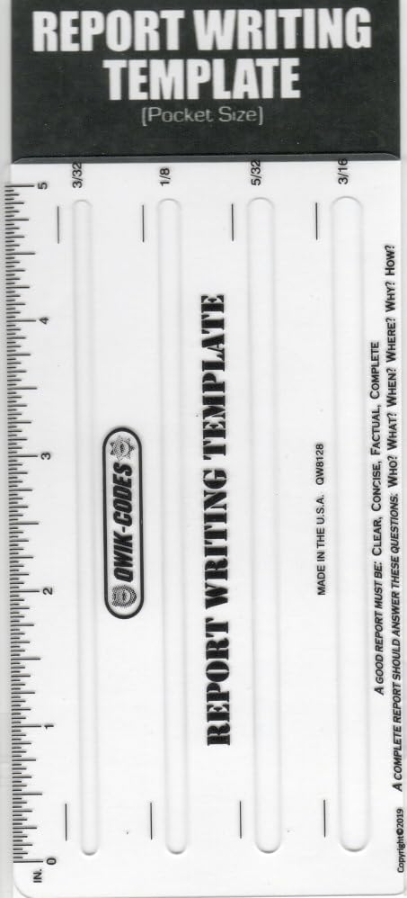 Generic Pocket Size Report Writing Stencil, Clear