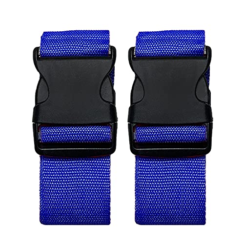 Image of 2 Pack Luggage Straps, Bright Colors Adjustable Suitcase Belts with Quick Release Buckle (DarkBlue)