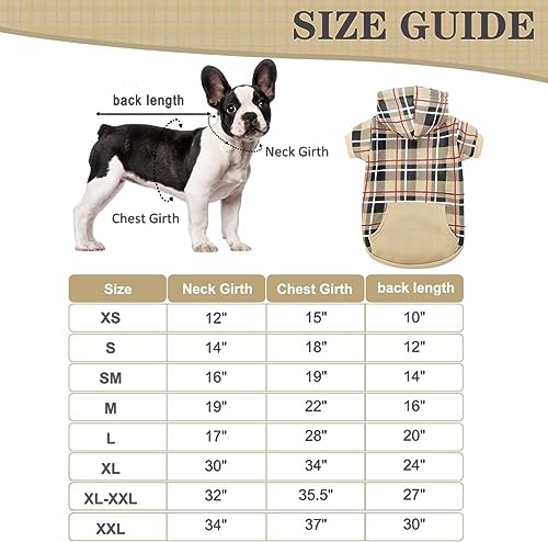 Expawlorer MACDH001_L Plaid Dog Hoodie - British Style Soft And Warm Dog Sweater thumb #2