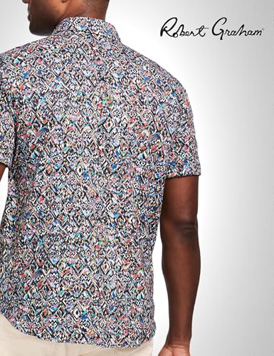 Robert Graham Mens Verlin Short Sleeve Button Down Motion Performance Knit Shirt4