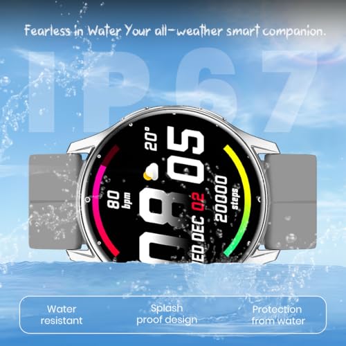 Image of PunnkFunnk Active 2 Smartwatch, 1.39 inch HD Round Display, Bluetooth Calling, Heart Rate & SPO₂, 100+ Sports Modes, IP67, Long Battery Life for Men & Women (Magnetic Grey)