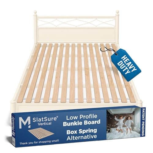 Meliusly SlatSure King Size Bunkie Board – Heavy Duty Vertical Bed Slats & Foldable Wooden Support Board for Sagging Mattress or Platform Bed Frame, Box Spring Alternative and Replacement