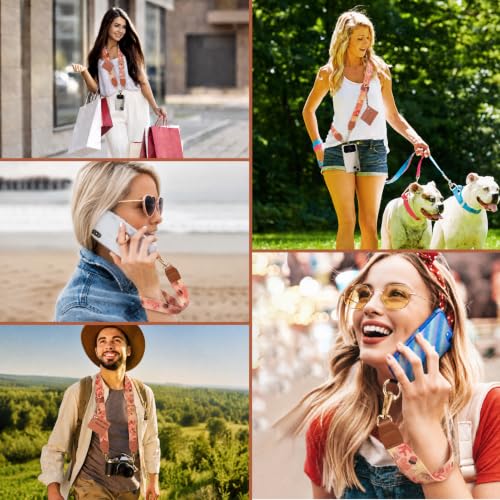 Image of XANGNIER Clip and Go Strap for Phone with Wallet Crossbody,Multicolor 32 | Cell Phone Lanyard with Zippered Purse,Anti Theft Cross Body Lanyard for Women /Teacher,Cellphone Wrist Chain Accessories